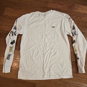 Vans White Graphic Long Sleeve Men's Shirt